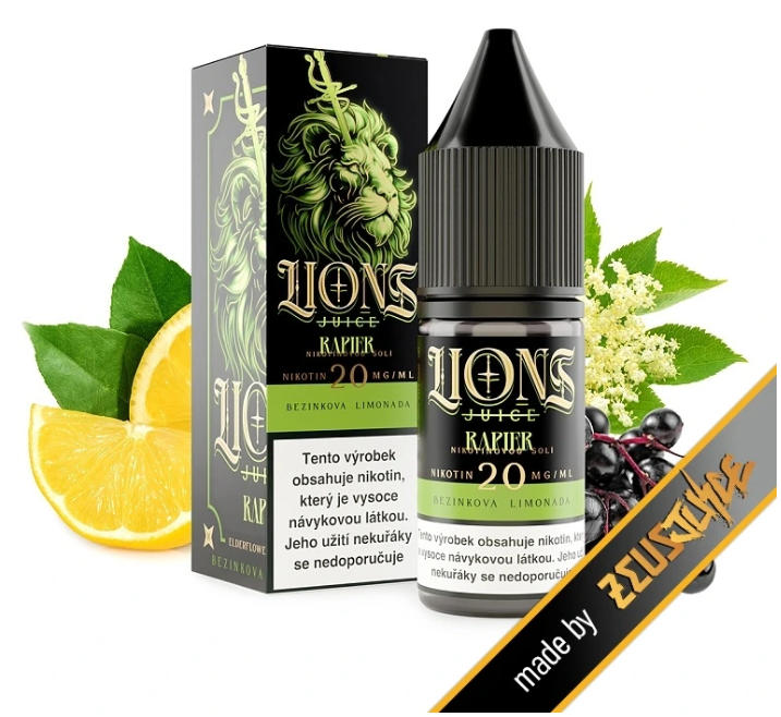 e-liquid Lions Juice Salt - Rapier (Bezinková limonáda) 10ml Obsah nikotinu: 10 mg Bezinková limonáda