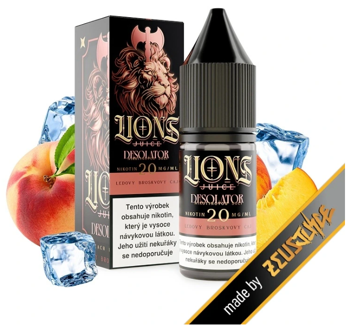 e-liquid Lions Juice Salt - Desolator (Broskvový ledový čaj) 10ml Obsah nikotinu: 10 mg Broskvový ledový čaj