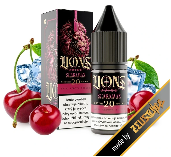e-liquid Lions Juice Salt - Scaramax (Chladivá třešeň) 10ml Obsah nikotinu: 10 mg Chladivá třešeň