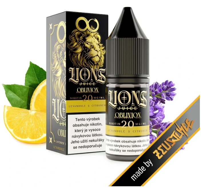 e-liquid Lions Juice Salt - Oblivion (Citron, levandule) 10ml Obsah nikotinu: 20 mg Citron, levandule