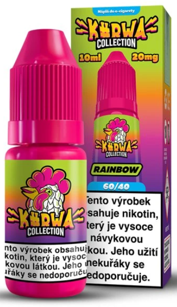 e-liquid Kurwa Collection – Rainbow (Citrusy, černý rybíz, jahoda) 10ml 20mg Citrusy, černý rybíz, jahoda