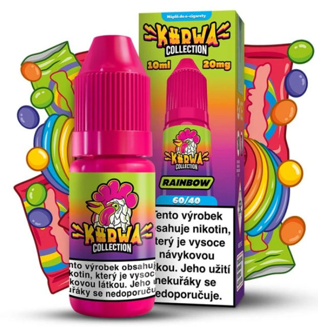 e-liquid Kurwa Collection - Rainbow (Citrusy, černý rybíz, jahoda) 10ml 20mg Citrusy, černý rybíz, jahoda