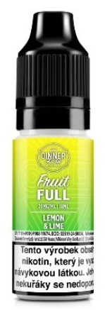 e-liquid Dinner Lady Bar Salts Fruit – FULL Lemon and Lime (Citron a limetka) 10ml 20mg