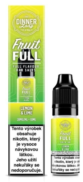 e-liquid Dinner Lady Bar Salts Fruit - FULL Lemon and Lime (Citron a limetka) 10ml 20mg