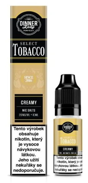 e-liquid Dinner Lady Bar Salts TOBACCO - Creamy Tobacco (Jemný tabák) 10ml 20mg
