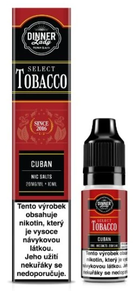 e-liquid Dinner Lady Bar Salts TOBACCO - Cuban Tobacco (Kubánský tabák s vanilkou) 10ml 20mg