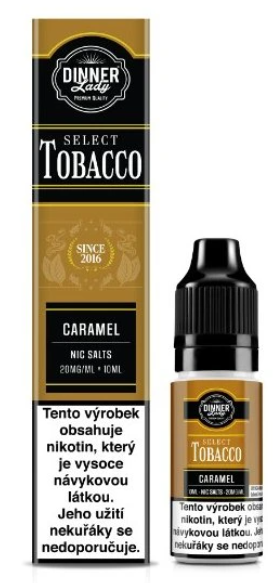 e-liquid Dinner Lady Bar Salts TOBACCO - Caramel Tobacco (Silný tabák s karamelem) 10ml 20mg