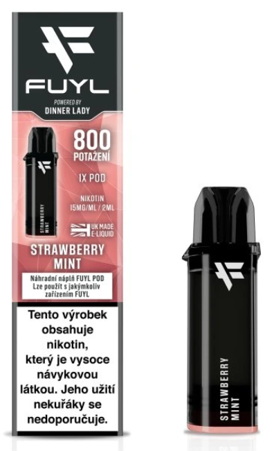 Dinner Lady FUYL POD náplň - Strawberry Mint (Máta, jahoda) 15mg Máta, jahoda