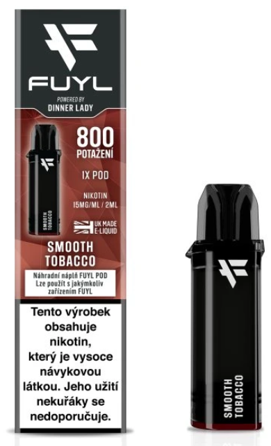 Dinner Lady FUYL POD náplň - Smooth Tobacco (Jemný tabák) 15mg Jemný tabák