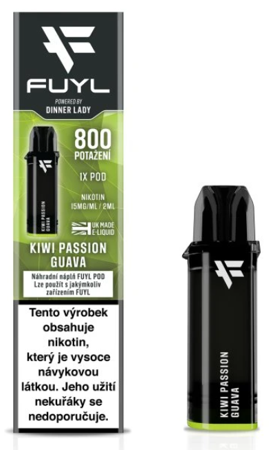 Dinner Lady FUYL POD náplň - Kiwi Passion Guava (Kiwi, marakuja, guava) 15mg Kiwi, marakuja, guava