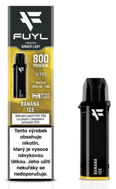 Dinner Lady FUYL POD náplň - Banana Ice (Chladivý banán) 15mg Chladivý banán