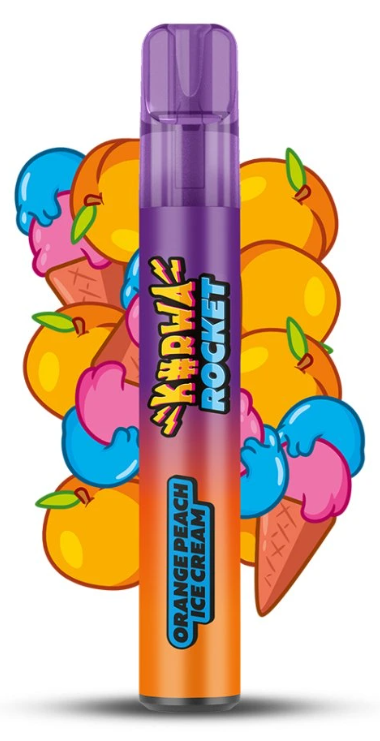KURWA ROCKET jednorázová ecigareta - Orange Peach Ice Cream (Pomerančovo-broskvová zmrzlina) 20mg