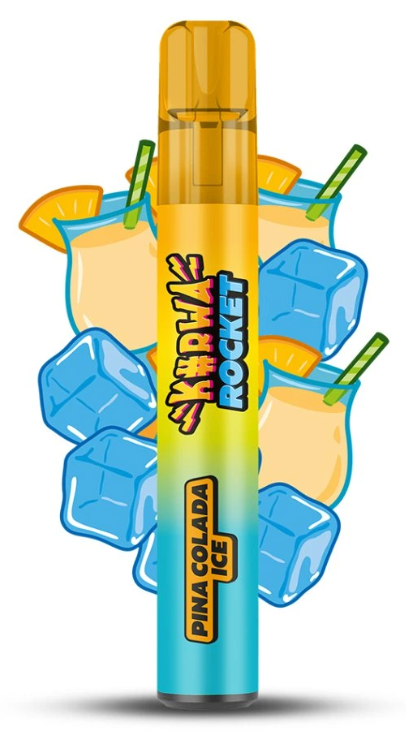 KURWA ROCKET jednorázová ecigareta - Pina Colada Ice (Chladivá Pina Colada) 20mg