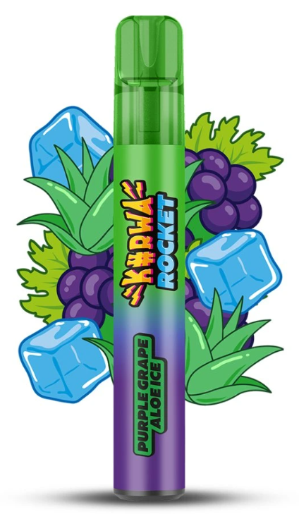 KURWA ROCKET jednorázová ecigareta - Purple Grape Aloe Ice (Chladivé hrozno, aloe vera) 20mg