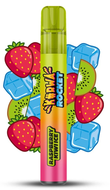 KURWA ROCKET jednorázová ecigareta - Raspberry Kiwi Ice (Chladivá malina, kiwi) 20mg