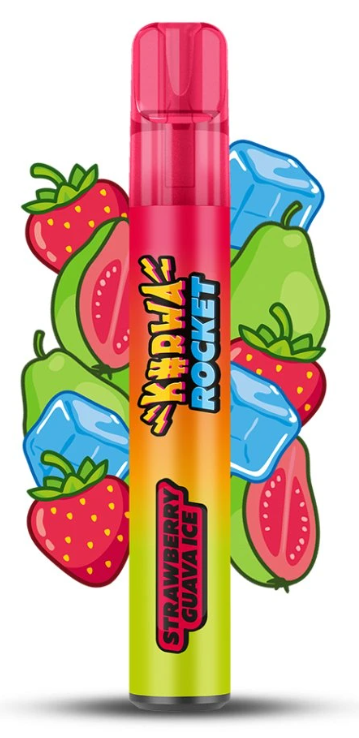 KURWA ROCKET jednorázová ecigareta - Strawberry Guava Ice (Chladivá jahoda, guava) 20mg