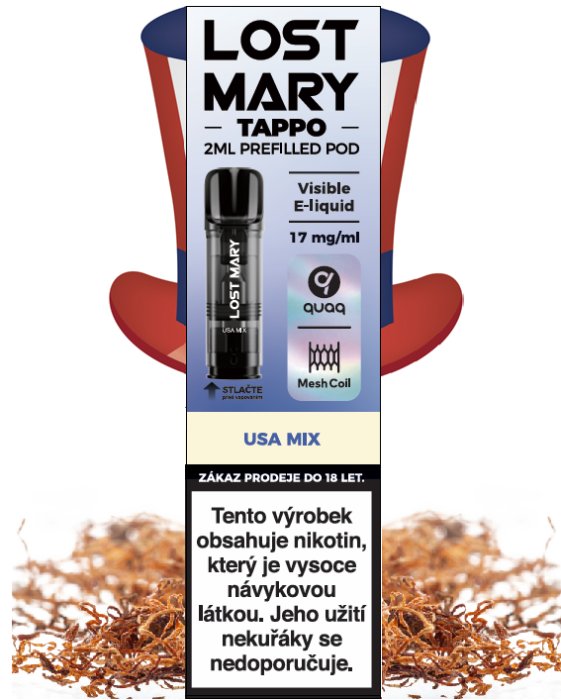 Lost Mary TAPPO náplň (USA Mix) 17mg Americký tabák