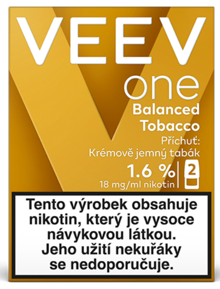 VEEV ONE náplň Balanced Tobacco 18mg - 2ks Pražený tabák