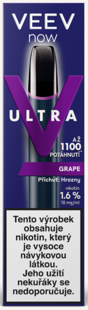 VEEV NOW ULTRA jednorázová ecigareta - Grape (Hrozno) 18mg