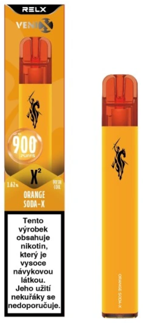 VENIX X2 jednorázová e-cigareta - Orange Soda-X (Pomerančová limonáda) 16mg