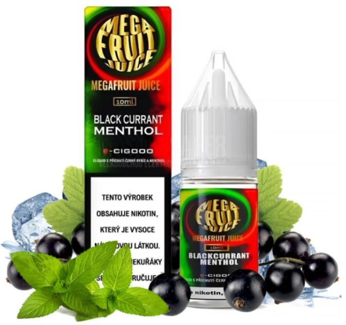 Megafruit Juice - Blackcurrant Menthol (Černý rybíz, mentol) 20mg 10ml Černý rybíz, mentol