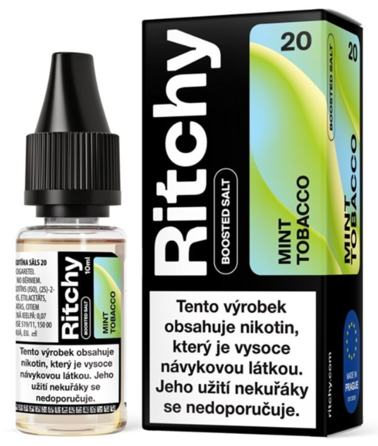 Ritchy Salt - Mint Tobacco (Mátový tabák) 10ml Obsah nikotinu: 20 mg Mátový tabák