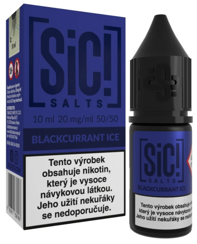 e-liquid Sic! Salts - Blackcurrant Ice (Ledový černý rybíz) 10ml Obsah nikotinu: 10 mg Malinová limonáda