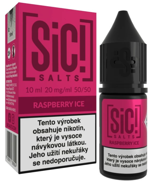 e-liquid Sic! Salts - Raspberry Ice (Ledová malina) 10ml Obsah nikotinu: 20 mg Malinová limonáda