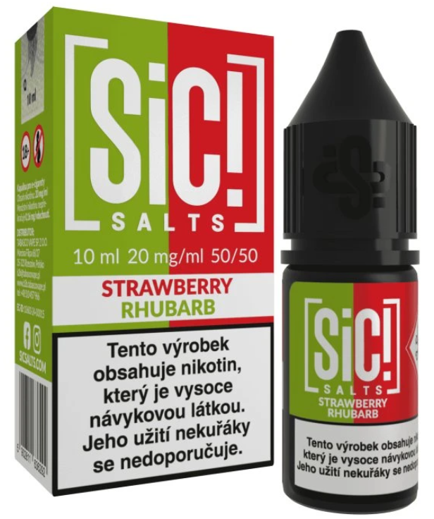 e-liquid Sic! Salts - Strawberry Rhubarb (Jahody s rebarborou) 10ml Obsah nikotinu: 10 mg Malinová limonáda