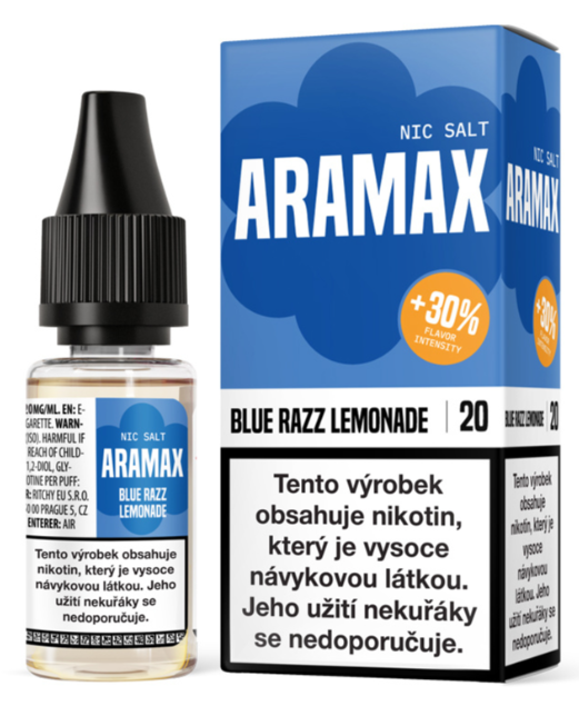 Aramax Salt - Blue Razz Lemonade (Limonáda z modré maliny) 10ml Obsah nikotinu: 10 mg