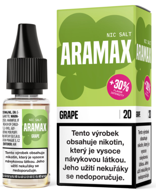 Aramax Salt - Grape (Hroznové víno) 10ml Obsah nikotinu: 10 mg