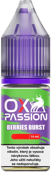 e-liquid OXVA OX PASSION Salts - Berries Burst (Bobulovitá směs) 10ml Obsah nikotinu: 10 mg Bobulovitá směs