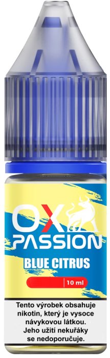 e-liquid OXVA OX PASSION Salts - Blue Citrus (Borůvka, citron) 10ml Obsah nikotinu: 10 mg Borůvka, citron