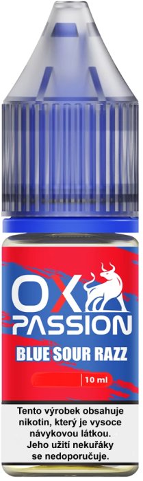 e-liquid OXVA OX PASSION Salts – Blue Sour Razz (Borůvka, malina) 10ml Obsah nikotinu: 10 mg Borůvka, malina