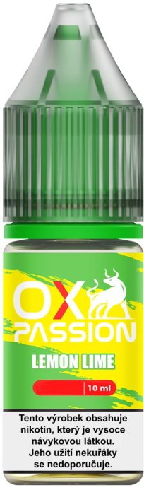 e-liquid OXVA OX PASSION Salts - Lemon Lime (Citron, limetka) 10ml Obsah nikotinu: 10 mg Citron, limetka