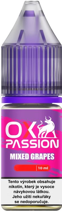 e-liquid OXVA OX PASSION Salts – Mixed Grapes (Hrozno) 10ml Obsah nikotinu: 10 mg Hrozno