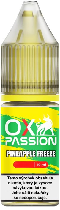 e-liquid OXVA OX PASSION Salts - Pineapple Freeze (Chladivý ananas) 10ml Obsah nikotinu: 10 mg Chladivý ananas