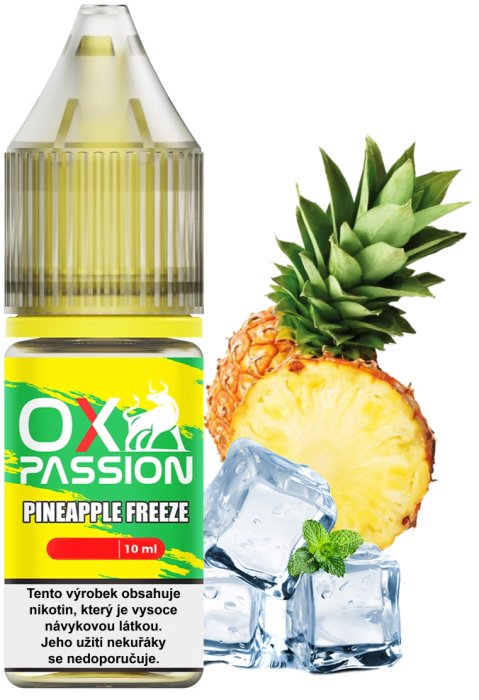 e-liquid OXVA OX PASSION Salts – Pineapple Freeze (Chladivý ananas) 10ml Obsah nikotinu: 10 mg Chladivý ananas