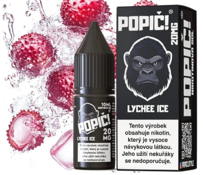 e-liquid POPIČ! Salt - Lychee Ice (Chladivé liči) 10ml 20mg Chladivé liči