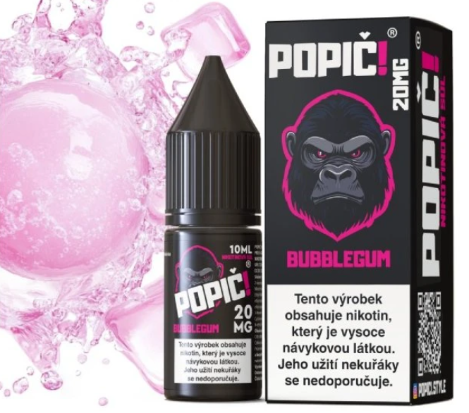 e-liquid POPIČ! Salt - Bubblegum (Žvýkačka) 10ml 20mg Žvýkačka