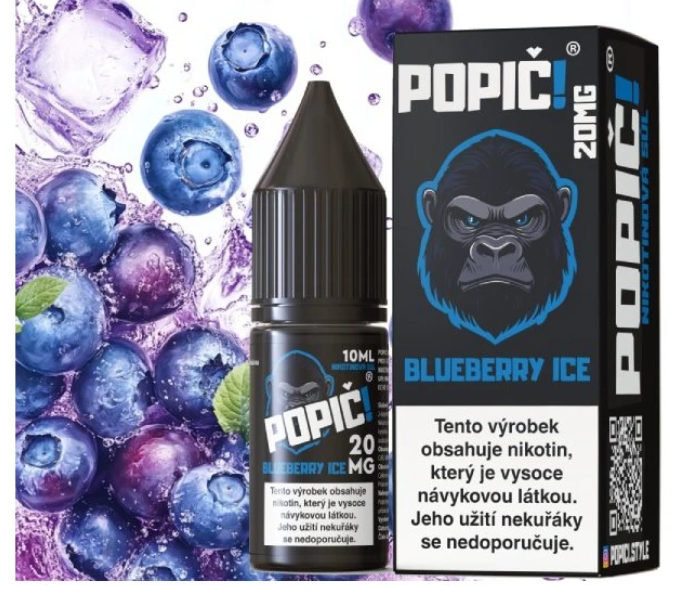 e-liquid POPIČ! Salt - Blueberry Ice (Chladivá borůvka) 10ml 20mg Chladivá borůvka