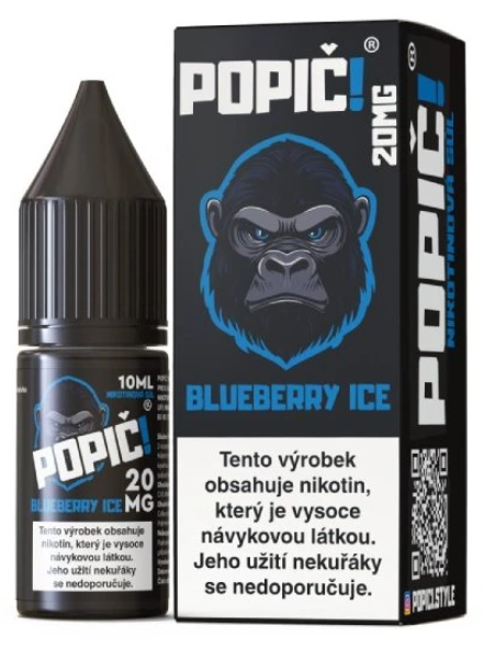 e-liquid POPIČ! Salt – Blueberry Ice (Chladivá borůvka) 10ml 20mg Chladivá borůvka