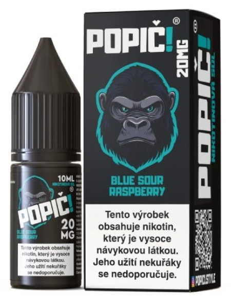 e-liquid POPIČ! Salt – Blue Sour Raspberry (Borůvka, malina) 10ml 20mg Borůvka, malina
