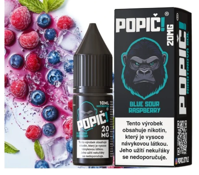 e-liquid POPIČ! Salt - Blue Sour Raspberry (Borůvka, malina) 10ml 20mg Borůvka, malina