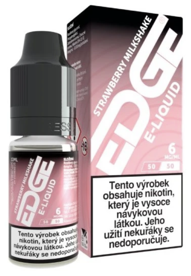 E-liquid EDGE – Smooth Strawberry (Jahodový milkshake) 10ml Obsah nikotinu: 12 mg