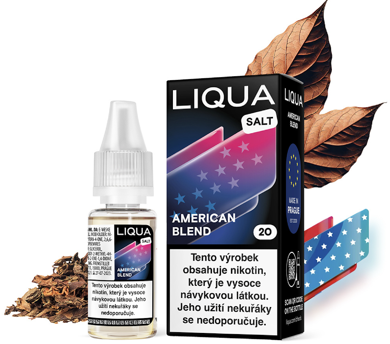 LIQUA Salt American Blend (Americká tabáková směs) 10ml Obsah nikotinu: 10 mg