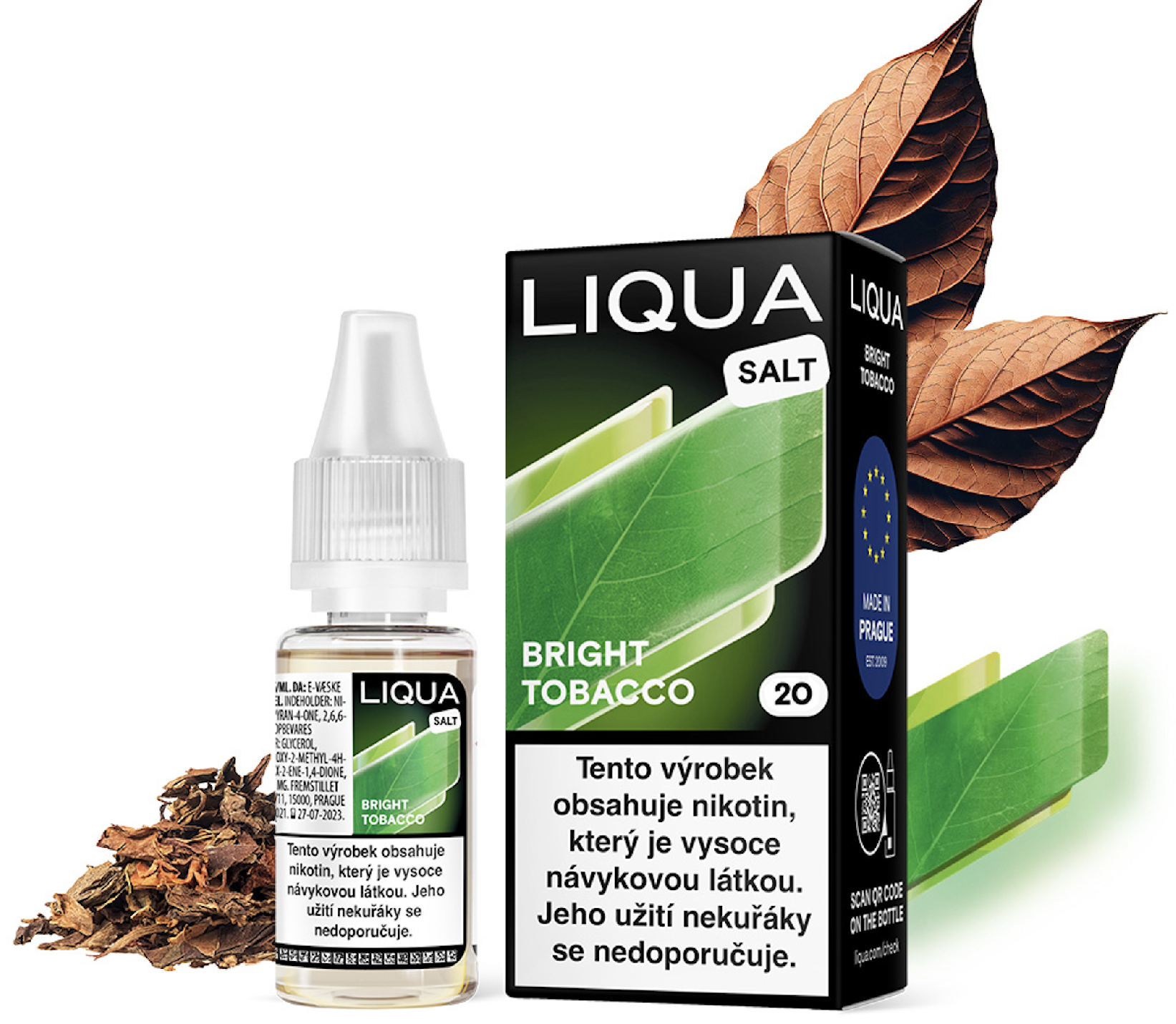 LIQUA Salt Bright Tobacco (Virginská tabáková směs) 10ml Obsah nikotinu: 10 mg