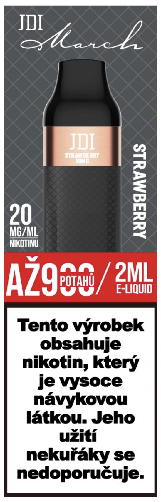 JDI MARCH jednorázová e-cigareta - Strawberry (Jahoda) 20mg