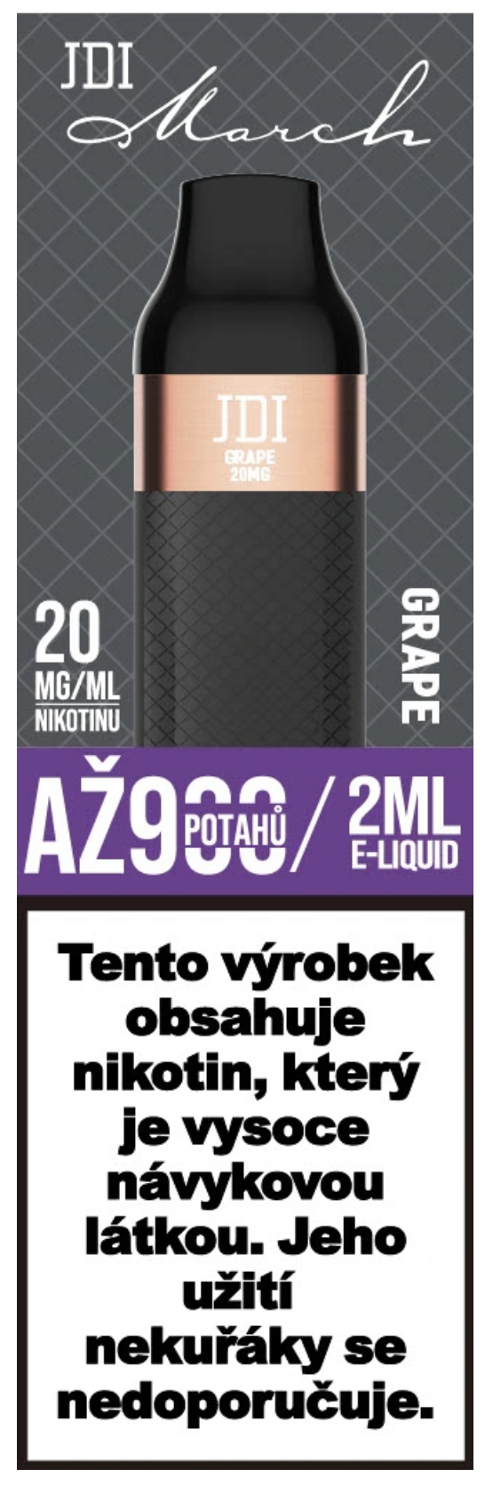 JDI MARCH jednorázová e-cigareta - Grape (Hrozno) 20mg