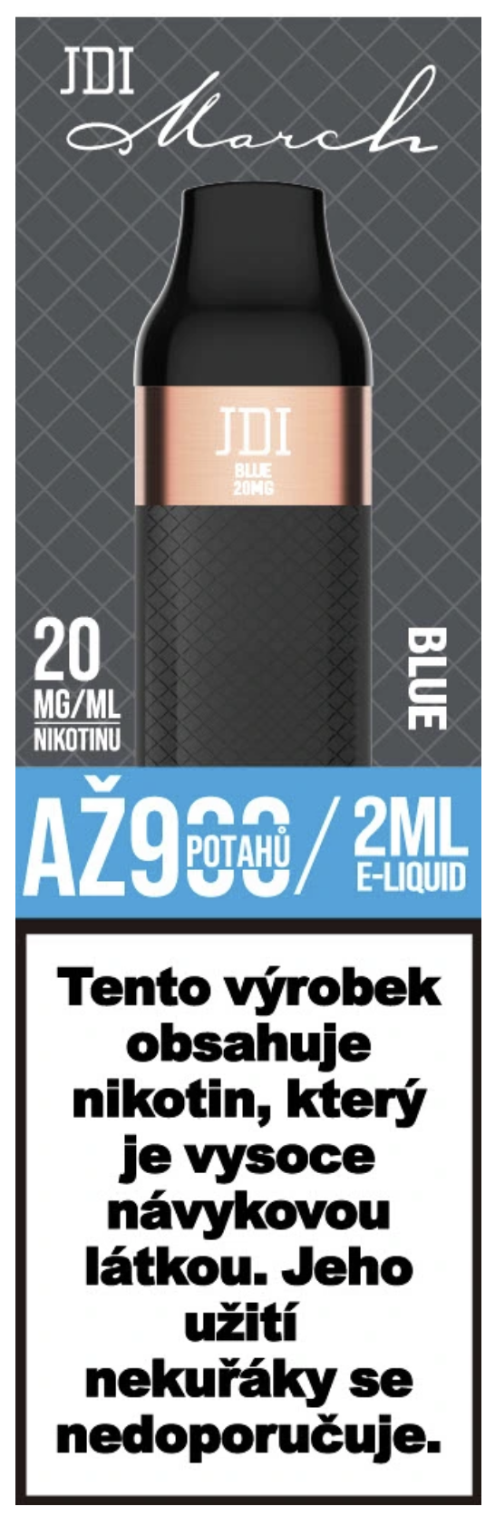 JDI MARCH jednorázová e-cigareta - Blue (Energetický nápoj) 20mg
